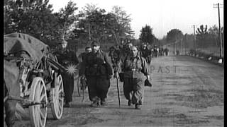 German troops march and their troop commander instructed by a US military officiaHD Stock Footage [upl. by Alletneuq]