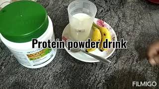 How to use amway protein powder Banana protein powder drink 😋 [upl. by Yonatan]