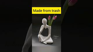 Unique flower vase from waste materials shorts youtubeshorts shortsfeed ytshorts diy craft [upl. by Liddle253]