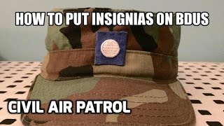 How to sew Insignias on to BDUs  Civil Air Patrol [upl. by Milde4]