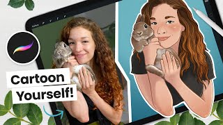 How To Cartoon Yourself in Procreate • Stepbystep Tutorial Pro Tips amp Tricks [upl. by Nosremaj]