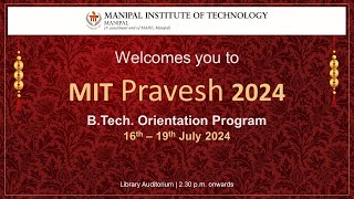 MIT Manipal BTech Orientation Program 2024 Day 2 [upl. by Avelin]