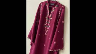 Beautiful Hand Embroidery DesignsHaath ki Karai Stylish Dress with Easy Hand Embroidery [upl. by Anadal512]