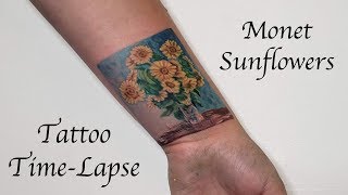 Monets Sunflowers Scar Cover Up Tattoo [upl. by Cari]