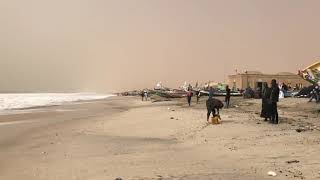 Fishing Boats On The Mauritania Coastline  Nouakchott Beach [upl. by Lareine]