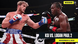 FULL FIGHT  KSI vs Logan Paul 2 DAZN REWIND [upl. by Etnom]