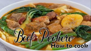 Beef Pochero  Pocherong Baka Recipe  How to cook  Quick and Easy [upl. by Adamo]