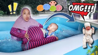 GAWAT⁉️ IBU HAMIL MELAHIRKAN DI KOLAM RENANG KARET SAAT LAGI ASYIK BERENANG‼️💖 ABDILLAH AND FAMILY [upl. by Enale]