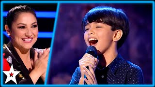 12 Year Old Gabriele STUNS The Judges with his BEAUTIFUL Voice  Kids Got Talent [upl. by Halona228]