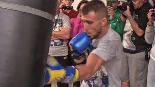 Vasyl Lomachenko SPARRING THE HEAVY BAG Ahead Of FIGHTING Guillermo Rigondeaux [upl. by Lamson]