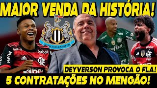 MAIOR VENDA DA HISTÓRIA 5 CONTRATAÇÕES DEFINIDAS DEYVERSON PROVOCA GABIGOL E FLAMENGO [upl. by Etheline]