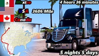 American Truck Simulator Longest Delivery Mexico to Canada Promods amp Reforma promods reforma [upl. by Nhabois328]