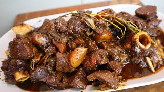 How To Make Jamaican Stewed Goat Meat Step By Step  Caribbean Food [upl. by Nnawtna779]