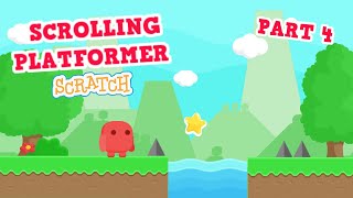 Scratch Tutorial Scratch Scrolling Platformer Tutorial PART 4  Scrolling Platformer Game Scratch [upl. by Adelbert]