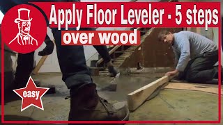 How to use floor leveler on wood subfloor to fill low spots before laying new flooring [upl. by Chabot]