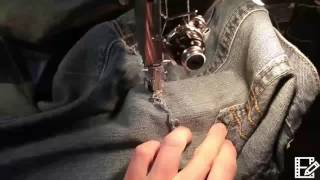 Singer 222k to darning on jeans pants hole [upl. by Laeno]