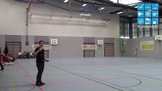 LUKAS GROSS AUSTRIA SINGLE FLIGHT DEUTSCHE MEISTERSCHAFT INDOOR KUNSTFLUG F3P DAEC 2015 [upl. by Acimad527]