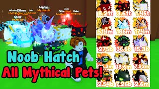 Noob Hatched ALL Mythical Pets In Pet Simulator X Roblox [upl. by Luanne770]