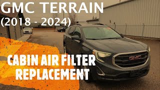 GMC Terrain  CABIN AIR FILTER REPLACEMENT  REMOVAL 2018  2024 [upl. by Ahsinrats]