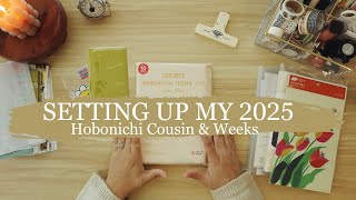 MINIMALLY SETTING UP MY 2025 HOBONICHI COUSIN AND WEEKS [upl. by Ashia]