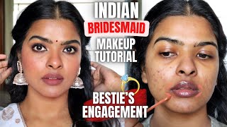 Indian Bridesmaid Makeup Tutorial for BROWN DUSKY skin  GRWM Besties ENGAGEMENT  Shalini Mandal [upl. by Tera]