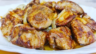 Самая вкусная и нежная куриная печень  нежнее этой печени я не ела Жареная куриная печень с луком [upl. by Aihsotan]