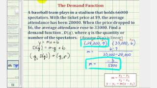 Ex Determine a Linear Demand Function [upl. by Wier741]