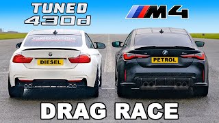 BMW Tuned 430d vs BMW M4 DRAG RACE [upl. by Mercedes]