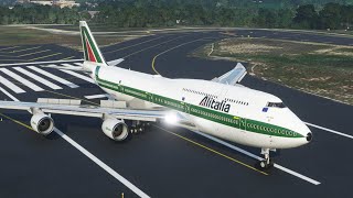 Impossible landing Boeing 747 Alitalia at Bilbao Airport  MFS2020 [upl. by Noryb]