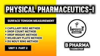 Measurement Of Surface amp Interfacial Tension  Capillary Rise Method  Drop Count Method  B Pharma [upl. by Liuqnoj]