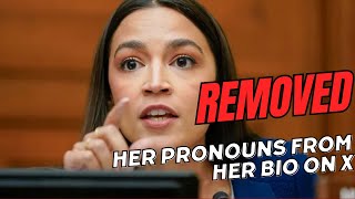 Alexandria Ocasio Cortez removed her pronouns from her bio on X [upl. by Vincentia]