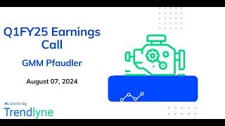 GMM Pfaudler Earnings Call for Q1FY25 [upl. by Nylarac991]