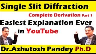 Fraunhofer Diffraction Single Slit Diffraction Derivation part 1 सबसे आसान VDO [upl. by Garneau]