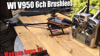 Full review helicopter wl V950 6ch Brushlees jakarta hobby [upl. by Egief392]