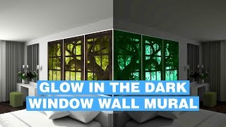 Glow In Dark Wall Mural  Fake Window Glowing Wall Mural [upl. by Clower956]