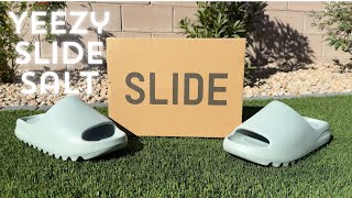 Yeezy Slide Salt Review amp Size Info [upl. by Roinuj772]