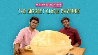 We Tried Finishing The Biggest Chole Bhature  Ft Kanishk amp Akshay  Ok Tested [upl. by Nilerual264]