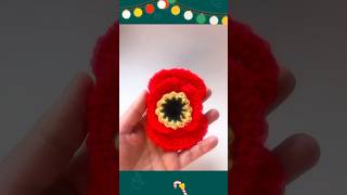 Today on remembrance day a crochet poppy flower tutorial to honour who died to server our country [upl. by Ailekahs]