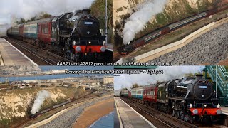 44871 and 47812 pass Lenham and Shakespeare Tunnel working ‘The Armistice Steam Express’  111124 [upl. by Mamoun]