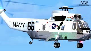 SH3 Sea King US Navy twinengine antisubmarine ASW helicopter [upl. by Aliam184]