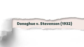 Donoghue v Stevenson 1932  Legal amp Law Case Story [upl. by Mcdonald314]