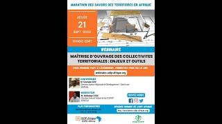 MASTA 8  Maîtrise d’Ouvrage des Collectivités Territoriales  Enjeux et Outils [upl. by Zaraf]