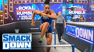 Bianca Belair soars through Bayley’s Ultimate Athlete Obstacle Course SmackDown Jan 22 2021 [upl. by Belldame]