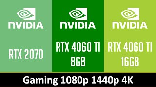 RTX 2070 vs RTX 4060 TI 8GB vs RTX 4060 TI 16GB [upl. by Llerrot]