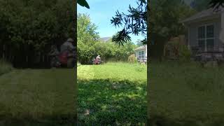 Overgrown backyard lawn mowing with the TORO ZMaster 4000 [upl. by Arihppas]