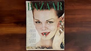 🎄Harpers Bazaar December 1961 Audrey Hepburn Suzie Parker  ASMR Magazine Flip Through [upl. by Ardnaiek]