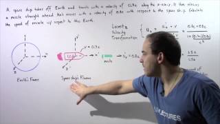 Lorentz Velocity Transformation Example [upl. by Arst]