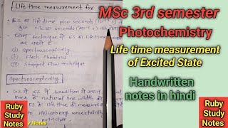 Lifetime measurement of Excited State • photochemistry • Spectroscopically method • Flash photolysis [upl. by Nerha]