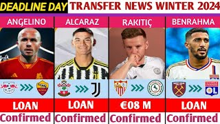 NEW CONFIRMED TRANSFERS ON DEADLINE DAY🔥 JANUARY TRANSFER WINDOW WINTER 2024ft ALCARAZBENRAHMA [upl. by Elletnuahc]