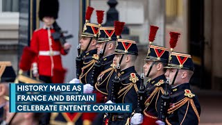 British and French troops swap roles in historic Changing of the Guard ceremonies [upl. by Allin]